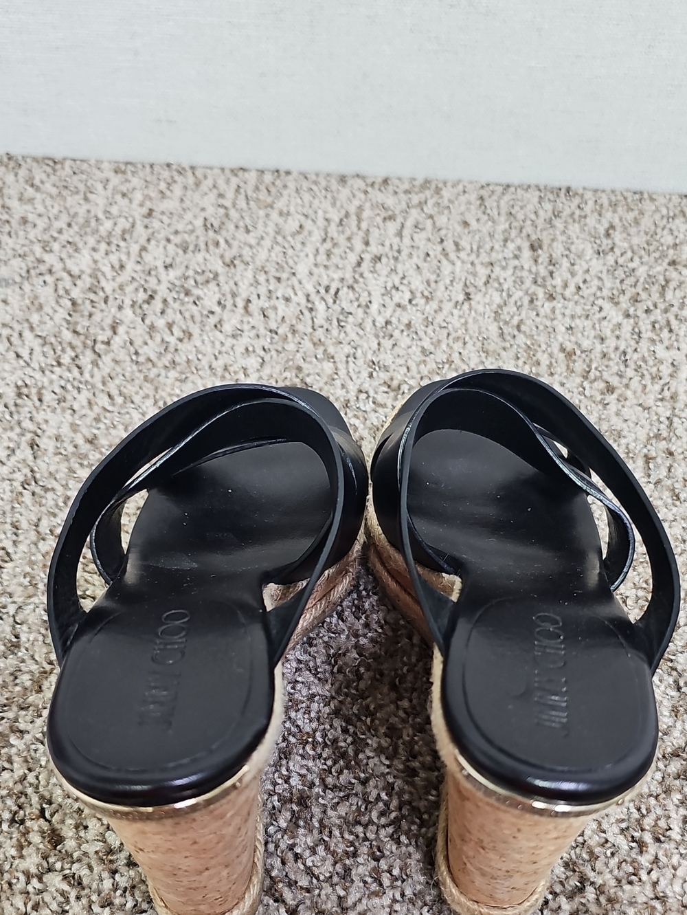JIMMY CHOO PRISMA VACHETTA CORK WEDGE SANDALS BFPM-07-204 - Picture 4 of 12